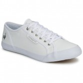 Nouveau Le Coq Sportif Deauville Plus Lea Blanc / Argent Chaussures Baskets Basses